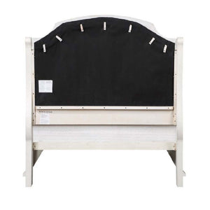 Jaqueline - Ek Bed With Storage - Light Gray Linen & Antique White Finish