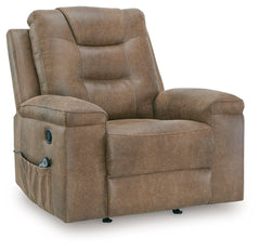 Sink into comfort with this recliner. Wrapped in a warm and inviting faux leather, itâ€™s an ideal companion for curling up with a book or catching up on the latest streaming show. And you can melt away the dayâ€™s stress at the touch of a buttonâ€”its ea