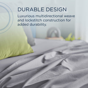 Linens - Tempur Luxe Egyptian Cotton Sheet Set - Silver Mist - California King