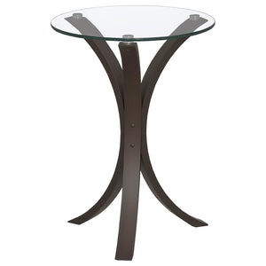 This contemporary side table enhances any living space with its sleek, minimalist design. Featuring a durable, clear tempered glass top, it provides a sturdy and stylish surface for your essentials. The elegantly curved frame, crafted from engineered wood
