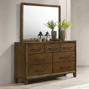 The Ballard 2-Piece Dresser and Mirror Set in Walnut Brown brings timeless elegance and superior craftsmanship to your bedroom. Expertly constructed from solid Rubberwood, premium engineered woods, and genuine Okume veneers, this set is built for lasting 
