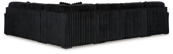 Midnight-Madness - Onyx - 4-Piece Sectional With Laf Corner Chaise