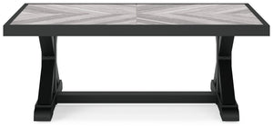 Beachcroft - Black / Light Gray - Rectangular Cocktail Table