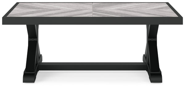 Beachcroft - Black / Light Gray - Rectangular Cocktail Table