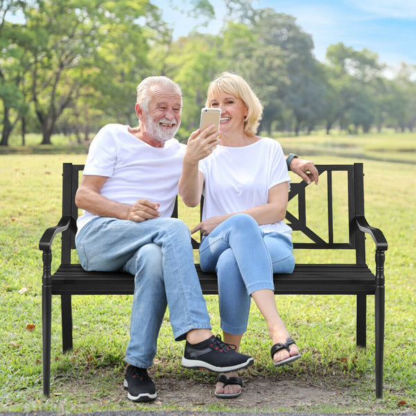 The spacious seat can hold up to 2-3 people<br>Smooth surface is easy to clean and maintain<br>Sturdy all-steel design for durability and stability<br>The elegant front legs give the bench a classic style<br>Non-slip pads prevent the floor from being scra