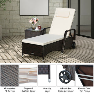 6-position adjustable backrest for recliner allows you to sit up  lean back  or lay down<br>Cushions are filled with thick sponge gives softness for ultimate seating comfort<br>High-quality PE rattan and solid metal frame are sturdy enough to withstand yo