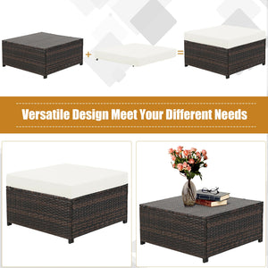 Durable and weather-resistant material can be used for a long time<br>Sturdy frame ensures strong stability and large bearing capacity<br>Removable cushion cover with zipper makes it convenient to clean<br>Soft sponge cushions and pillows provide more com