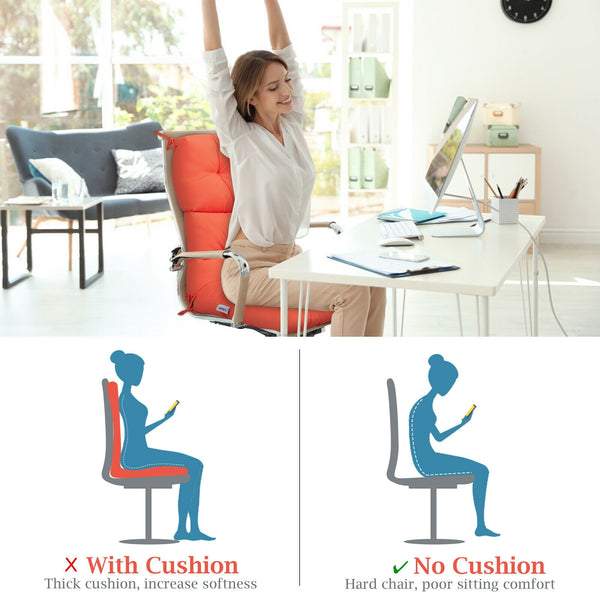 Superior sponge offers comfortable and soft sitting experience for you <br>Woven suede bedford cord provides smooth feeling and extra comfort <br>Convenient for you to suit different furniture with three-fold design <br>High quality string ties are not ea