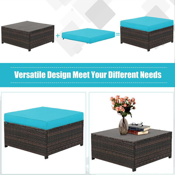 Durable and weather-resistant material can be used for a long time<br>Sturdy frame ensures strong stability and large bearing capacity<br>Removable cushion cover with zipper makes it convenient to clean<br>Soft sponge cushions and pillows provide more com