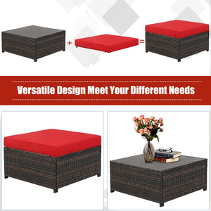 Durable and weather-resistant material can be used for a long time<br>Sturdy frame ensures strong stability and large bearing capacity<br>Removable cushion cover with zipper makes it convenient to clean<br>Soft sponge cushions and pillows provide more com