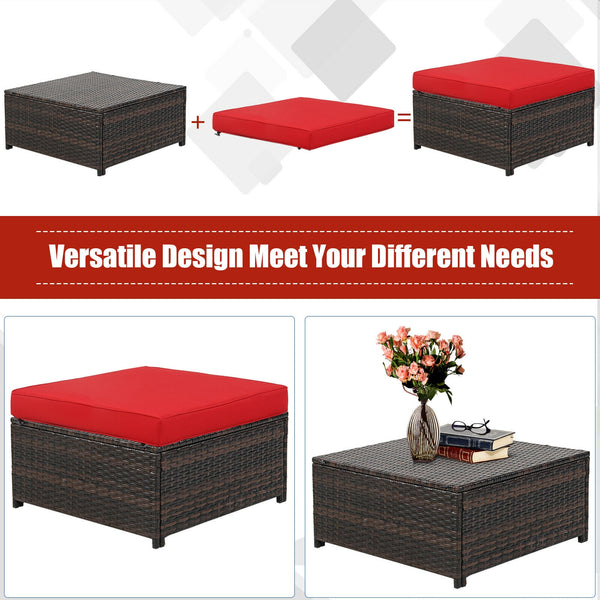 Durable and weather-resistant material can be used for a long time<br>Sturdy frame ensures strong stability and large bearing capacity<br>Removable cushion cover with zipper makes it convenient to clean<br>Soft sponge cushions and pillows provide more com