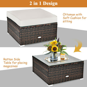 Durable rattan and sturdy steel materials are used to ensure a long lifespan <br>Thick and soft cushions for comfortable (pillows not included) <br>Removable and washable cushion cover with zipper <br>Free and flexible combination to meet your different n