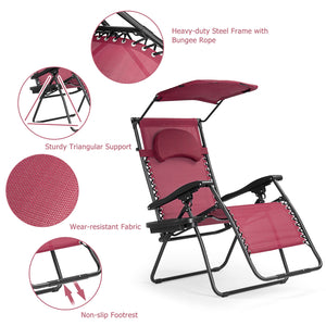 Steel tubes frame  durable and sturdy Incline and adjustable back to fit your body A removable headrest comes with to add comfort With a removable cup and magazine holder A adjustable sun shade canopy provided to protect your head from the ultraviolet ray