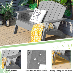 Ample seating space allows 2 people to sit together<br>Come with strong loading capacity up to 660 lbs<br>Ensure strong stability with sturdy triangular structure<br>Weather-resistant HDPE material and 304 stainless steel screws for outdoor durability<br>