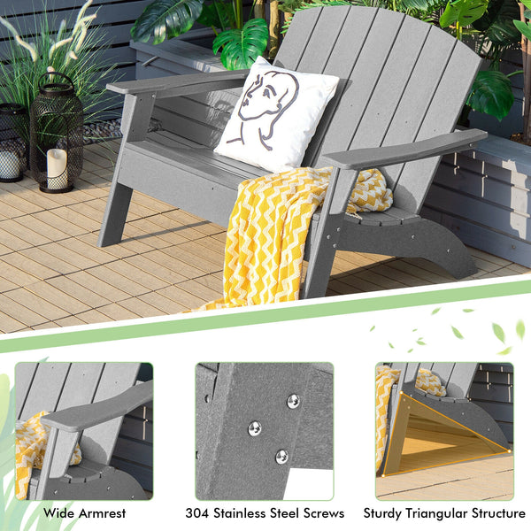 Ample seating space allows 2 people to sit together<br>Come with strong loading capacity up to 660 lbs<br>Ensure strong stability with sturdy triangular structure<br>Weather-resistant HDPE material and 304 stainless steel screws for outdoor durability<br>