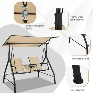 Made of high quality fabric that is breathable  fast drying and wear resistant  the outdoor patio swing chair is durable and comfortable to sit on. Â  Additionally  the heavy-duty spring hook as well as the strong steel frame ensure the stability and hold