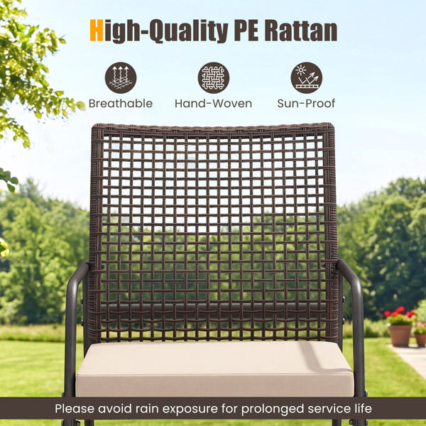 Hand-woven and sun-proof PE rattan for lasting outdoor longevity<br>Unmatched coolness with breathable design<br>105Â° angled seat for proper back support<br>Incredible seating comfort with soft sponge<br>The washable cushion cover ensures effortless main