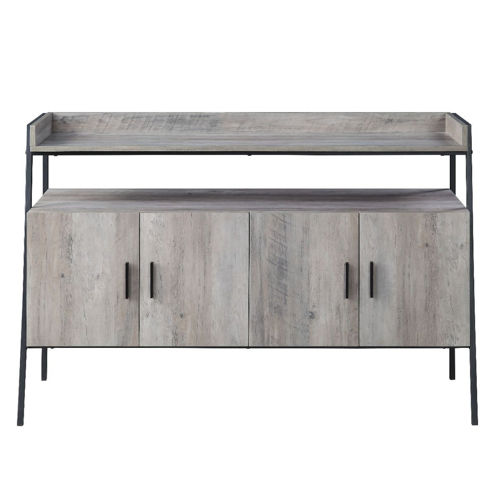 Metal Frame, Max TV Size Recommanded: 50-"<br/><br/><b>Product Features</b><ul><li>Metal Frameâ€§Max TV Size Recommanded: 50-"</li><li>Case: 1Pc/1Ctn</li><li>Finish: Gray Oak & Black Finish</li><li>Style: Industrial</li><li>Materials: Composite Wood, Meta