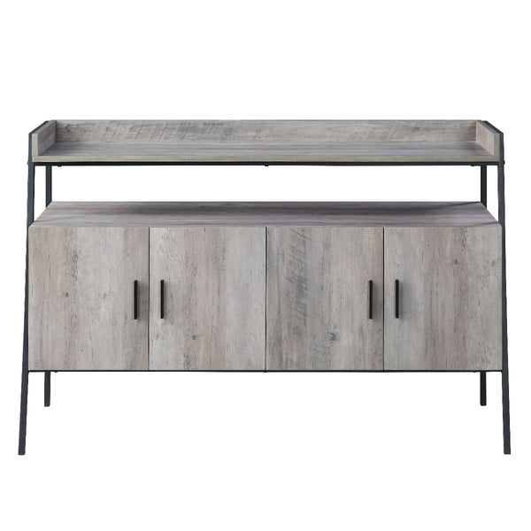  Max TV Size Recommanded: 50-"<br/><br/><b>Product Features</b><ul><li>Metal Frameâ€§Max TV Size Recommanded: 50-"</li><li>Case: 1Pc/1Ctn</li><li>Finish: Gray Oak & Black Finish</li><li>Style: Industrial</li><li>Materials: Composite Wood