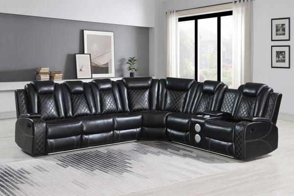 Orion - 3 Piece Sectional - Black