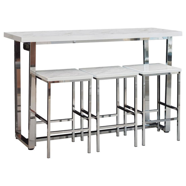  this counter height table set exudes modern elegance. From kitchens to living rooms to rec rooms and more