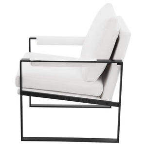 Rosalind - Upholstered Track Arm Accent Chair - White