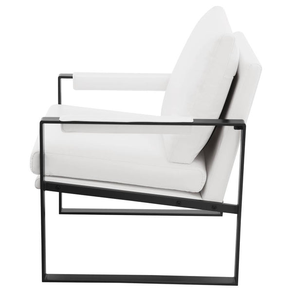 Rosalind - Upholstered Track Arm Accent Chair - White