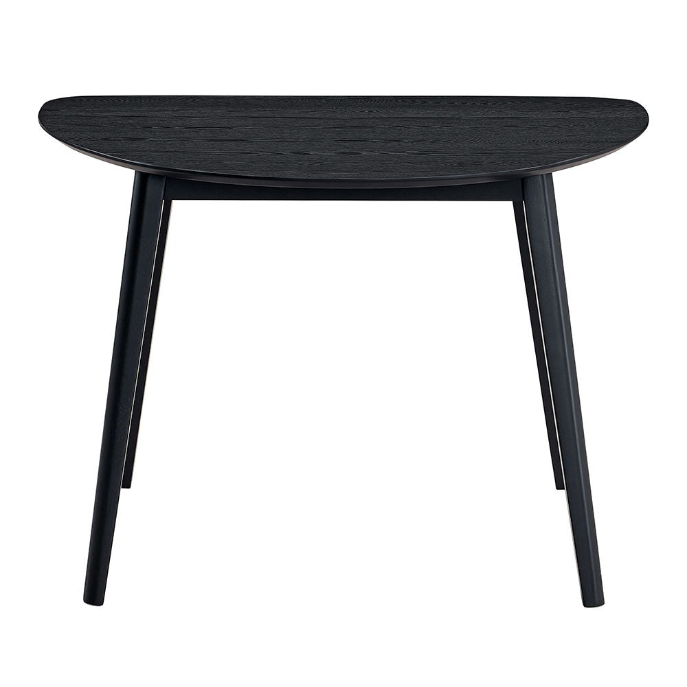 Real - Dining Table - Black Finish<br/><br/><b>Product Features</b><ul><li>Rectangular Dining Table</li><li>Fixed Table Top</li><li>Wooden Table Top & Legs</li><li>Padded Seat Cushion</li><li>Curved Wooden Chair Back</li></ul><br/>
