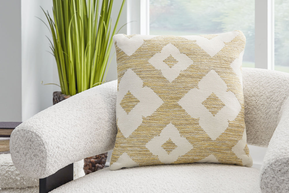 Add a splash of geo pattern to the pool party. This indoor/outdoor accent pillow is made from durable high-performance fabric that-'s designed for softness, strength and real life. When itâ€™s time for a refresh, simply unzip the cover, toss it into the w