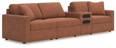 Looking cool and contemporary is great. But when it comes down to it, youâ€™re all about low-maintenance lounging. With the performance fabric on this sectional with audio system, cleaning spills is a breeze. Its customizable modular design caters to your