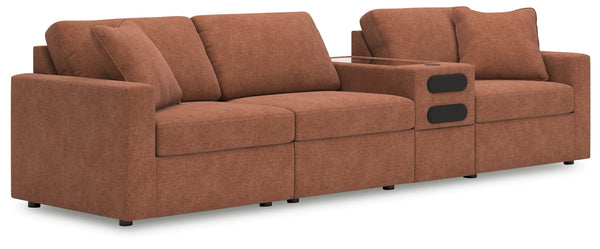 Looking cool and contemporary is great. But when it comes down to it, youâ€™re all about low-maintenance lounging. With the performance fabric on this sectional with audio system, cleaning spills is a breeze. Its customizable modular design caters to your