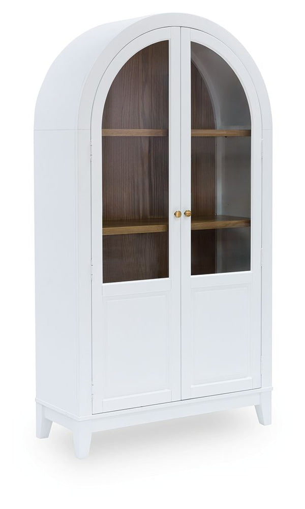 This accent cabinet is proof positive that style and storage can go hand in hand. Doors with glass fronts invite you to create a charmingly curated display of your favorite china and decor pieces. And the cool curves of its arched design add an inviting a