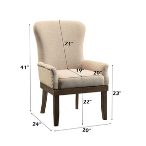 Landon - Chair - Beige Linen & Salvage Brown