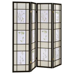 The world may be getting smaller, but some things still warrant privacy. Put on makeup or fill up a diary in secret behind this four-panel screen. Framed in black, panels can be pulled close or extended to customize your secrecy. Panel screens come in a f