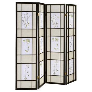 The world may be getting smaller, but some things still warrant privacy. Put on makeup or fill up a diary in secret behind this four-panel screen. Framed in black, panels can be pulled close or extended to customize your secrecy. Panel screens come in a f