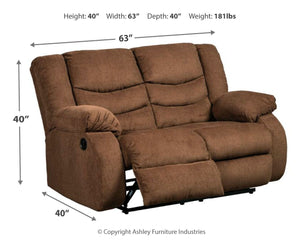Tulen - Chocolate - Reclining Loveseat