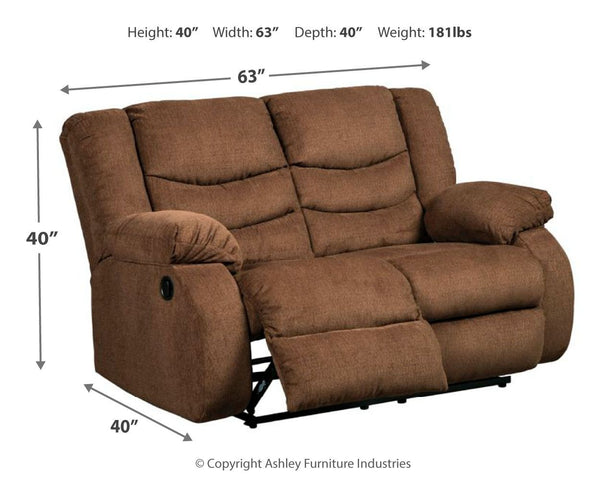 Tulen - Chocolate - Reclining Loveseat