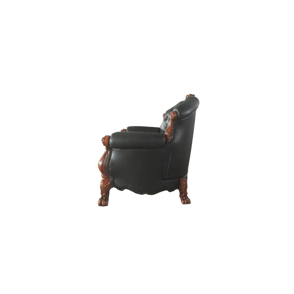 Dresden - Loveseat w/3 Pillows - Cherry Oak & PU - 71-"<br/><br/><b>Product Features</b><ul><li>Case: 1Pc/1Ctn</li><li>Finish: Cherry Oak & PU</li><li>Style: Traditional</li><li>Materials: Upholstery, Poly-Resin</li></ul><br/>