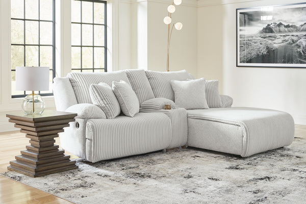 Top Tier - Alloy - 3-Piece Reclining Sectional Sofa With Raf Chaise
