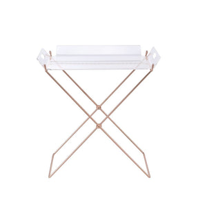 and functional serving tray table. The Cercie tray table includes a modern clear acrylic removable tray top
