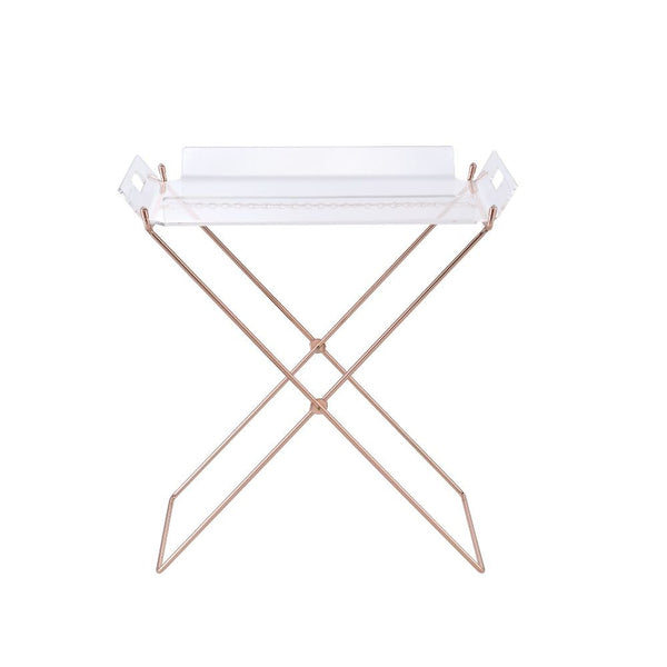  and functional serving tray table. The Cercie tray table includes a modern clear acrylic removable tray top