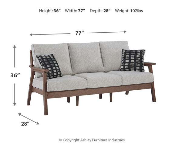 Emmeline - Brown / Beige - Sofa with Cushion
