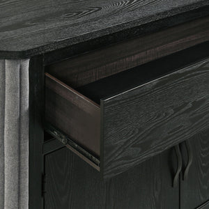  it offers durability and style. The Onyx Black finish with gray glazing enhances the wood