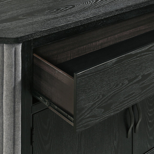  it offers durability and style. The Onyx Black finish with gray glazing enhances the wood
