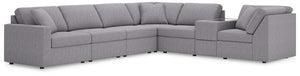 Looking cool and contemporary is great. But when it comes down to it, youâ€™re all about low-maintenance lounging. With the performance fabric on this sectional with console, cleaning spills is a breeze. Its customizable modular design caters to your ever