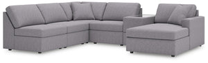 Looking cool and contemporary is great. But when it comes down to it, youâ€™re all about low-maintenance lounging. With the performance fabric on this sectional with chaise, cleaning spills is a breeze. Its customizable modular design caters to your ever-