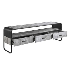 Raziela - TV Stand - Concrete Gray & Black Finish - 20"
