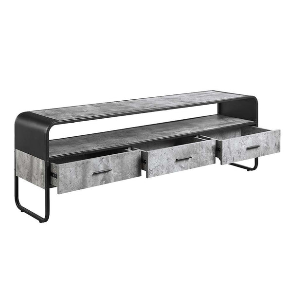 Raziela - TV Stand - Concrete Gray & Black Finish - 20"