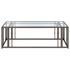 Adri - Rectangular Glass Top Coffee Table - Black Nickel