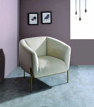 This beautiful Carlson accent chair is the perfect addition to any contemporary home. Its luxurious velvet fabric and comfortable barrel backrest add sophistication to any room. Featuring elegant chrome legs and high-shelter armrests that will make you fe